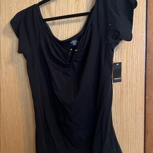 Torrid 2x 18-20 Elegant Black Cap Sleeve Blouse